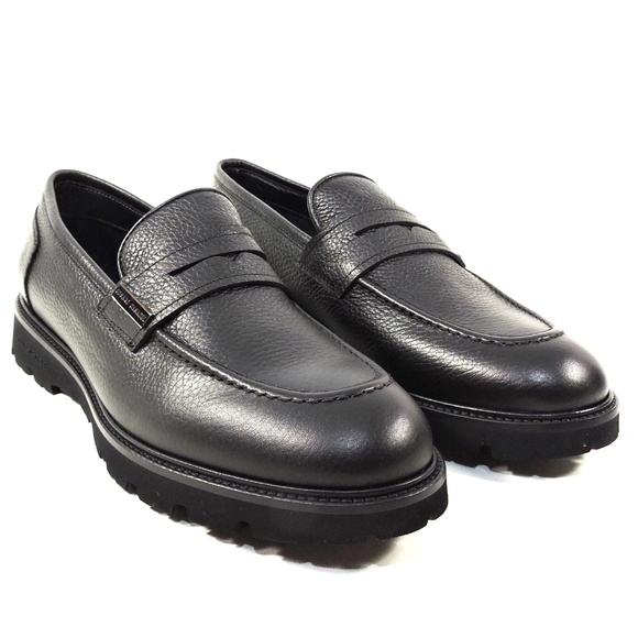 CASADEI ?? MEN\'S BLACK SOFT LEATHER COMFORT PENNY LOAFERS main image 8